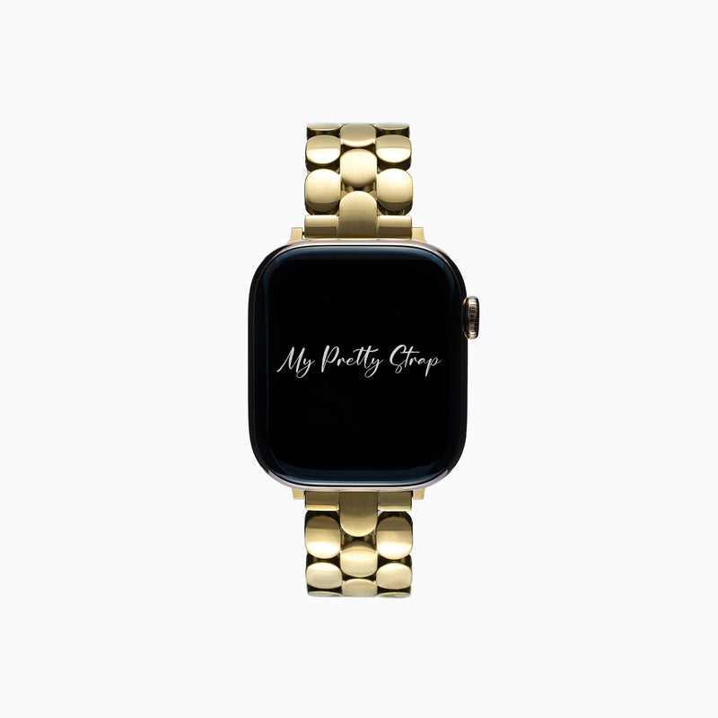 Slim Honeycomb Apple Watch Strap – Gold