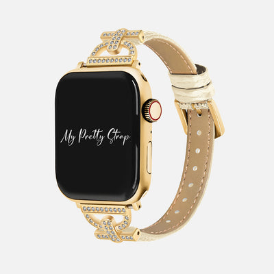 Glam Leather Pave Apple Watch Strap